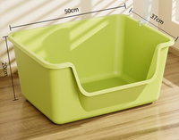 Bac à litière carré en plastique écologique et durable pour chats, capacité 65L, avec pelle, design spacieux pour chats