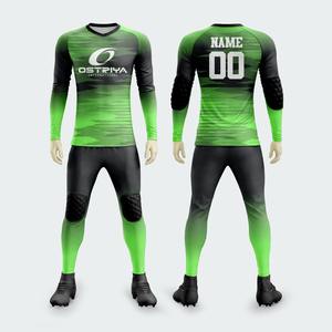 Camiseta Acolchada de Portero de Fútbol al por Mayor, Camiseta de Portero de Fútbol, Conjunto de Equipación de Portero de Fútbol, Uniformes Deportivos - Product Image 2