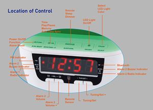 CR-690C 0.6 "LED hiển thị <span class=keywords><strong>FM</strong></span> Đài phát thanh đồng hồ báo thức được xây dựng trong loa điều khiển từ xa bao gồm USB Sạc cho 6 nhà đài phát thanh - Product Image 5