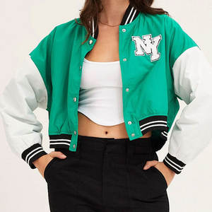 Tops cortos transpirables para mujer, chaquetas con botones bordados, abrigo informal de lana para mujer, chaqueta personalizada con letras, elegante para niñas - Product Image 5