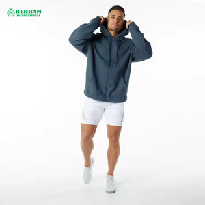 Sweat-shirt à capuche zippé avec poches kangourou, écologique, hiver, 100% coton molletonné, confortable, pas cher, bonne qualité, pour homme - Product Image 3