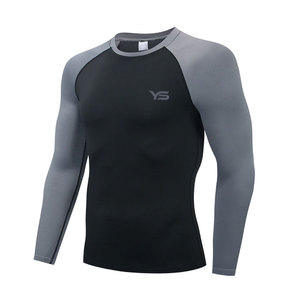 Hot Selling <b>Custom</b> <b>Compression</b> Crew Neck Fitness <b>Shirt</b> for Adults Online Breathable Feature - Product Image 2
