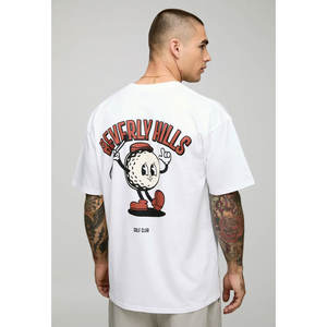 เสื้อยืดแขนสั้นพิมพ์ลายสำหรับผู้ชายเสื้อยืดคอกลมแขนกว้างผ้าทอใช้งานได้กลางแจ้งดีไซน์สำหรับชุดลำลอง - Product Image 4