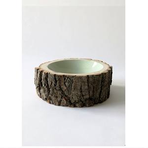 Tazón de borde en madera misteriosa Cuenco decorativo de boda ecológico con corteza de árbol Diseño moderno Hecho EN LA India - Product Image 3