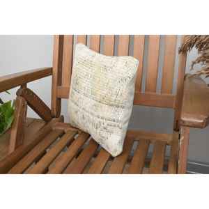 Almohada de retazos Kantha de lana Beige, almohada rústica de lujo de 12x12 pulgadas, patrones impresos bordados esponjosos Vintage para suelo - Product Image 3