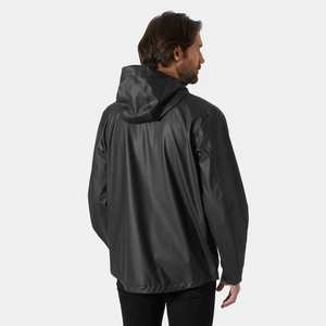 Vestes de pluie imperméables pour hommes, nouveau style, col montant, avec poignets ajustables, manches imprimées, coupe-vent tissé, teinture unie - Product Image 4
