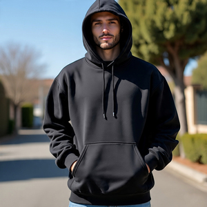 Sudaderas con capucha vintage de gran tamaño al por mayor sudaderas con capucha desgastadas lavadas con ácido personalizadas para hombres Sudadera con capucha recortada con dobladillo crudo - Product Image 3