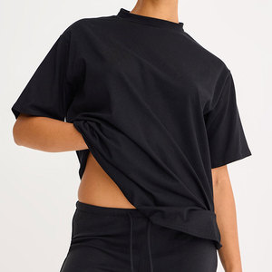 Nouveau T-shirt oversize pour femmes, été, 100% coton biologique, respirant, décontracté, épaules tombantes, personnalisable - Product Image 2