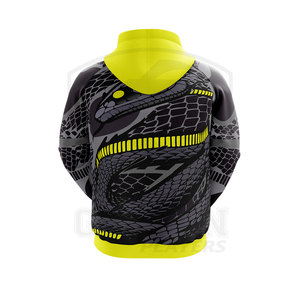 Vêtements décontractés Logo personnalisé Conception Noir/Jaune Sweats à capuche pour hommes Coton Polyester à manches longues Sublimation Hoodie - Product Image 3