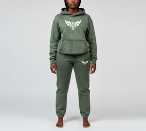 Conjunto Deportivo de Lujo para Mujer, Talla Grande, Sudadera con Capucha y Pantalones Jogger de Felpa de Algodón de Alta Calidad - Product Image 2