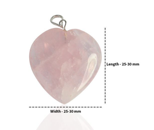 จี้ควอตซ์รูปหัวใจรูปกุหลาบธรรมชาติพร้อมโซ่สำหรับทำเครื่องประดับ - Product Image 2
