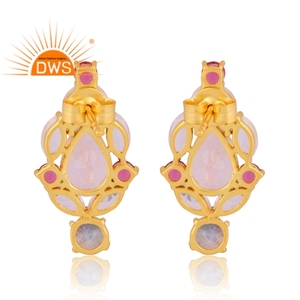 ต่างหูสตั๊ดอัญมณีหลายเม็ดทำจากเงินสเตอริงธรรมชาติเครื่องประดับตามสั่งสำหรับเป็นของขวัญสำหรับผู้หญิง - Product Image 4