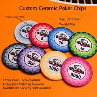 Jetons de poker professionnels Coolstar 100% céramique, design hexagonal en nid d'abeille, 10g/12g, qualité casino pour les tournois de Texas Hold'em