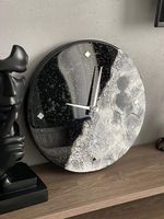 Jam Dinding Resin Epoxy VISUAL - Ukuran dan Bentuk Dapat Disesuaikan, Dioperasikan dengan Baterai, Desain Geometris Abstrak Buatan Tangan Mewah Modern untuk Pernikahan