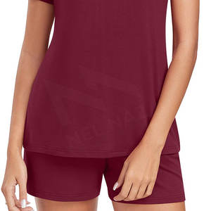 Conjunto de pantalones cortos para correr de verano para mujer de la mejor calidad, Camiseta holgada, pantalones cortos con patrón sólido, recién llegado, traje de dos piezas para gimnasio para trotar - Product Image 5