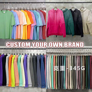 Y2K Vintage algodón Streetwear hombres pulóver Sudadera con capucha personalizada con parches bordados desgastados apliques Sun Faded Acid Wash - Product Image 3