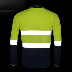 Polo reflectante de alta visibilidad, ropa de trabajo fluorescente de manga larga de secado rápido para tráfico, Impresión de logotipo personalizado, seguridad para adultos - Product Image 4