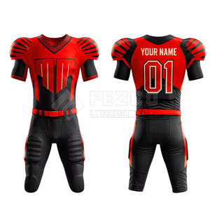 Nouveaux ensembles d'uniformes de football américain personnalisés 2025 pour hommes, coupe ample, manches courtes, faible MOQ - Product Image 1