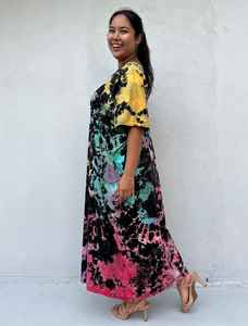 Rainbow Tie Dye Kaftan <b>Dress</b> Alisa AS 20 Cotton <b>T</b> <b>Shirt</b> <b>Dress</b> Luxury Lounge Plus Size <b>Dress</b> With Pockets - Product Image 2