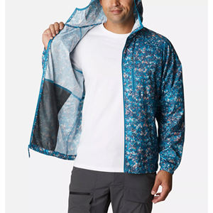 Chaqueta cortavientos deportiva impermeable para hombre de nuevo diseño con patrones a rayas/cuadros cierre de cremallera de alta calidad todas las estaciones - Product Image 4