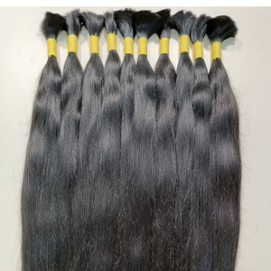 Cheveux humains Remy indiens 100% vierges populaires, bouclés, raides naturels, en vrac, 20-28 pouces, options de longueur ondulée extensible, fabrication à la machine, prix abordable - Product Image 3