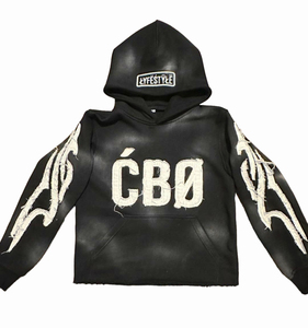 Sudaderas con capucha y sudaderas con capucha y parche desgastado grueso lavado con ácido de alta calidad para hombre en Tallas grandes - Product Image 2