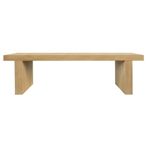 Banc en bois de finition naturelle avec des angles nets et des pieds de support coniques idéal pour la décoration rustique moderne - Product Image 1