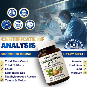 Premium Organik Az Yağlı Maca Aşvaganda <span class=keywords><strong>Ginseng</strong></span> Kapsülleri |   9'u 1 Arada Bitkisel Karışım |   GDO'suz Vegan Enerji Takviyesi - Product Image 5