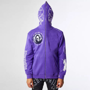 Men's Zipper Hoodie Oversized Zipper Unisex Cotton Fleece Hoodie Printing Custom Full Face <b>Zip</b> Hoodie for Men - Product Image 1