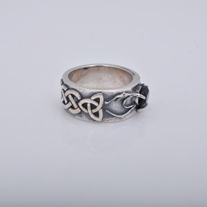 Bague tendance en argent sterling avec fleur délicate pour femmes, onyx noir 925, sertissage en bézel, bijoux bohèmes élégants, anniversaire, mariages - Product Image 3