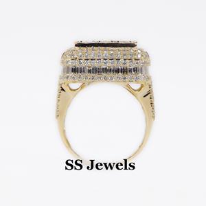 Anillo estilo Hip Hop para hombre chapado en oro de 10K Ajuste de canal personalizado VVS1 Moissanite Flower Cluster Iced Bustdown Style para - Product Image 3