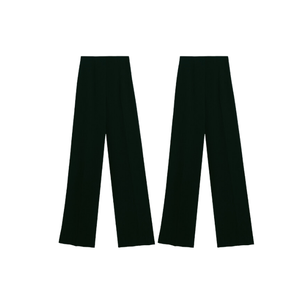 กางเกงขากว้างสีดำหรูหราของผู้หญิงกางเกงและกางเกงผ้าโพลีเอสเตอร์40% มีกระเป๋า60% อะซิเตท - Product Image 1