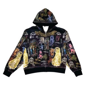 2025 unisexe Logo personnalisé Vintage imprimé lavage à l'acide à capuche pour hommes 100% coton solide coupe ample hiver brodé Applique - Product Image 5