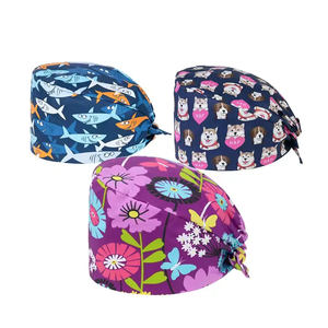 Bonnets de gommage avec boutons pour femmes et hommes Chapeau d'impression de beauté Chapeau bouffant doublé de satin Casquette de cheveux d'infirmière avec logo personnalisé et design - Product Image 4