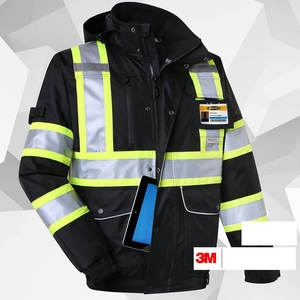 Vente en gros Gilet de sécurité pour travailleur de la construction Veste en polyester réfléchissant haute visibilité avec plusieurs poches Vêtements de travail - Product Image 4