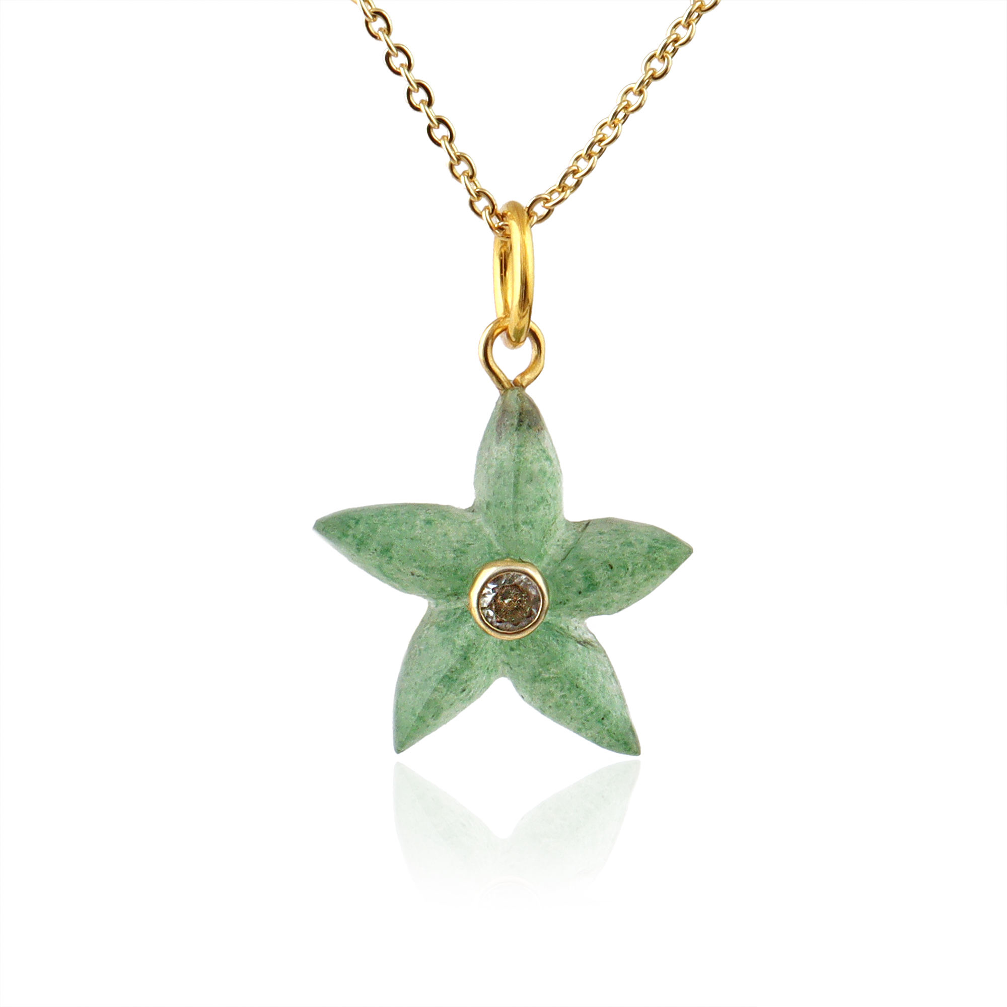 Green Strawberry Quartz, White CZ