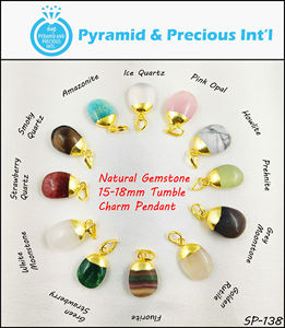 Pendentif en pierres précieuses semi-précieuses naturelles en argent sterling 925 et laiton plaqué or Pendentif en gros Lot pendentif à breloque fait main - Product Image 5