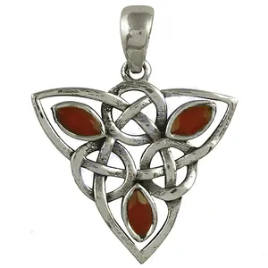 Art Palace - Collar con Colgante de Nudo Celta de Plata de Ley 925 para Mujer, con Piedra Principal de Ónix Rojo, Joyería para Ceremonias Religiosas - Product Image 1