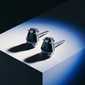 Jeulia Gothic Black Coffin Cross <b>Stud</b> Earrings Sterling <b>Silver</b> - Product Image 5