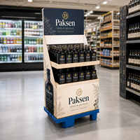 Étagère de présentation en carton pour bouteilles d'alcool et de vin, présentoir de boissons pour supermarché