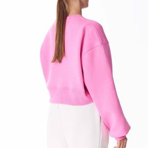 Top corto para mujer Sólido Casual Poliéster Algodón Terry Anti Shrink 300g Forrado Bordado Invierno - Product Image 6