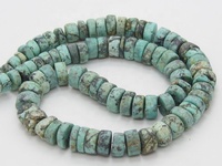 Perles disques Heishi en turquoise africaine mate, 9mm, 10mm, 11mm, faites à la main, pierres en vrac, brin de 8 pouces pour la création de bijoux en gros
