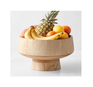 Classic Design <b>Wooden</b> <b>Fruits</b> <b>Bowl</b> With Finest Quality Round Shape Tabletop <b>Fruits</b> And Salad Serving <b>Bowls</b> - Product Image 3