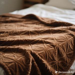 Luxury Soft Fleece <b>Blanket</b> Cozy Brown Embossed Design <b>King</b> <b>Size</b> - Product Image 2