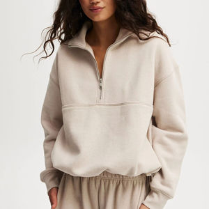 Sudadera informal de algodón personalizada con media cremallera para mujer, cómoda y versátil para todas las estaciones con ropa de calle profesional - Product Image 1