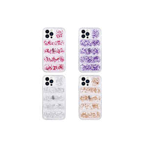 Coque Netzy Glitter Safa Wave pour iPhone 13 Pro Max 14 Plus Plus, luxe or/blanc, silicone, protection de l'appareil photo, compatible 'ins' - Product Image 2