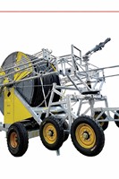 Sistema de Riego Móvil con Carrete de Manguera y Cañón de Riego para Agricultura