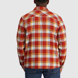 Chemise décontractée pour homme en flanelle 100% fibre de bambou, coupe ample, manches longues, style vintage brossé, écologique, pour le printemps - Product Image 3