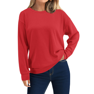 Sweat-shirt à capuche pour femme, décontracté, en molleton de coton, surdimensionné, manches longues, pull-over pour l'hiver et l'automne, uni, teint - Product Image 4