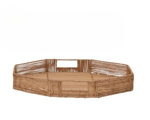 Plateau en Jute décoratif de Style Vintage, nouveau Design, plateau rond de service tissé en bambou naturel de différentes tailles - Product Image 2